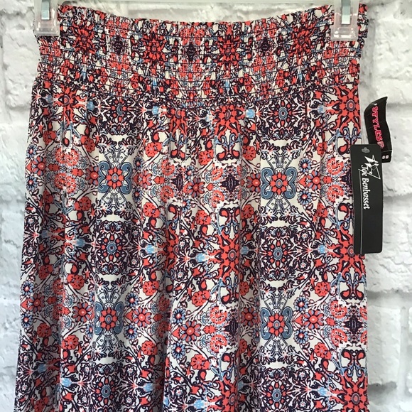 Gulli Red Festival Bohemian Festival Retro Wide Leg Elastic waist Size Large NWT - Picture 4 of 7
